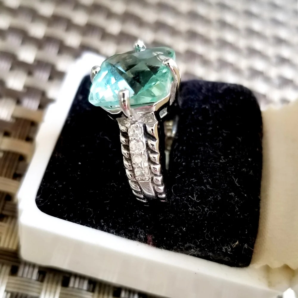 Lia Sophia ring $120 Retail NEW! blue aquamarine stone ring Sz 8, PRICE REDUCED! - Picture 9 of 11